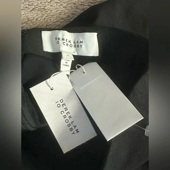 Derek Lam 10 Crosby Black Flat Front Straight Leg Pants Sz US 2 New - Picture 10 of 11